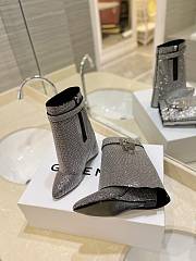Fortok Givenchy Shark Lock Ankle Boots In Satin With Strass Silver - 6