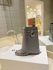 Fortok Givenchy Shark Lock Ankle Boots In Satin With Strass Silver - 5