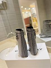 Fortok Givenchy Shark Lock Ankle Boots In Satin With Strass Silver - 4