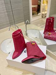Fortok Givenchy Shark Lock Ankle Boots In Satin With Strass Pink - 5