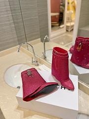 Fortok Givenchy Shark Lock Ankle Boots In Satin With Strass Pink - 3
