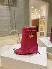 Fortok Givenchy Shark Lock Ankle Boots In Satin With Strass Pink - 2