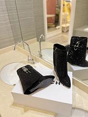 Fortok Givenchy Shark Lock Ankle Boots In Satin With Strass Black - 4