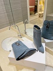 Fortok Givenchy Shark Lock Ankle Boots in Blue Denim - 2