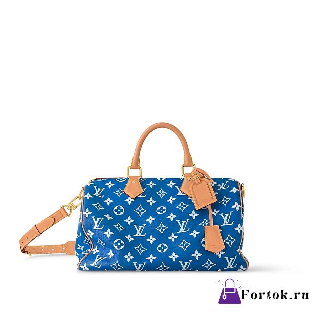 Fortok Louis Vuitton Speedy P9 Bandoulière 40 Bag in Blue M24418 40x26x23cm - 1