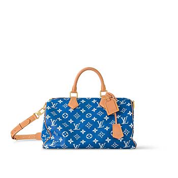 Fortok Louis Vuitton Speedy P9 Bandoulière 40 Bag in Blue M24418 40x26x23cm