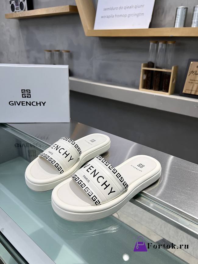 Fortok Givenchy Slides in White - 1