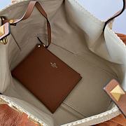Fortok Valentino Medium Straw Summer Tote Bag in Beige 35x25x17cm - 5
