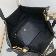 Fortok Valentino Medium Straw Summer Tote Bag in Black 35x25x17cm - 6
