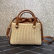 Fortok Valentino Vlogo Small Straw Basket Bag In Natural 25x18x9cm - 5