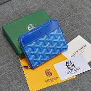Fortok Goyard Short Zipper Wallet in Blue 11.5x9.5x2cm - 1