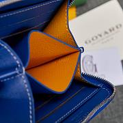 Fortok Goyard Short Zipper Wallet in Blue 11.5x9.5x2cm - 6