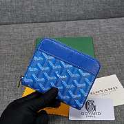 Fortok Goyard Short Zipper Wallet in Blue 11.5x9.5x2cm - 4