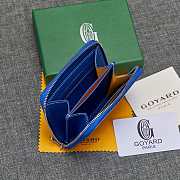 Fortok Goyard Short Zipper Wallet in Blue 11.5x9.5x2cm - 3