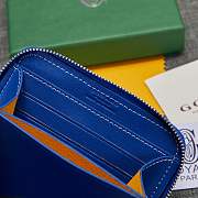 Fortok Goyard Short Zipper Wallet in Blue 11.5x9.5x2cm - 2
