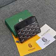 Fortok Goyard Short Zipper Wallet in Black 11.5x9.5x2cm - 1