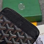 Fortok Goyard Short Zipper Wallet in Black 11.5x9.5x2cm - 2