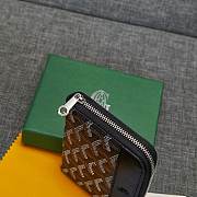 Fortok Goyard Short Zipper Wallet in Black 11.5x9.5x2cm - 5