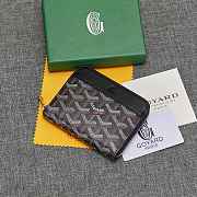 Fortok Goyard Short Zipper Wallet in Black 11.5x9.5x2cm - 6