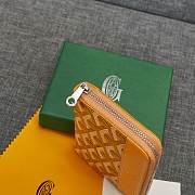 Fortok Goyard Short Zipper Wallet in Yellow 11.5x9.5x2cm - 6
