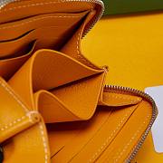Fortok Goyard Short Zipper Wallet in Yellow 11.5x9.5x2cm - 4