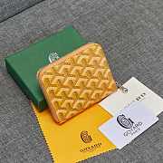 Fortok Goyard Short Zipper Wallet in Yellow 11.5x9.5x2cm - 3