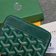 Fortok Goyard Short Zipper Wallet in Green 11.5x9.5x2cm - 5