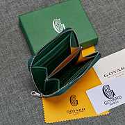 Fortok Goyard Short Zipper Wallet in Green 11.5x9.5x2cm - 3