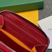 Fortok Goyard Short Zipper Wallet in Red 11.5x9.5x2cm - 6
