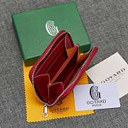 Fortok Goyard Short Zipper Wallet in Red 11.5x9.5x2cm - 5