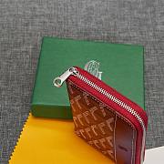 Fortok Goyard Short Zipper Wallet in Red 11.5x9.5x2cm - 3