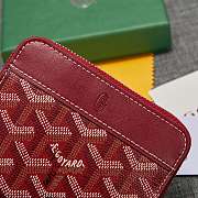 Fortok Goyard Short Zipper Wallet in Red 11.5x9.5x2cm - 2