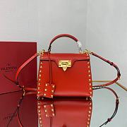 Fortok Valentino Garavani Rockstud Alcove Handbag In Red 22x17x9cm - 1