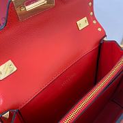 Fortok Valentino Garavani Rockstud Alcove Handbag In Red 22x17x9cm - 6