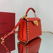 Fortok Valentino Garavani Rockstud Alcove Handbag In Red 22x17x9cm - 5