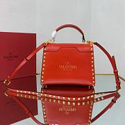 Fortok Valentino Garavani Rockstud Alcove Handbag In Red 22x17x9cm - 2