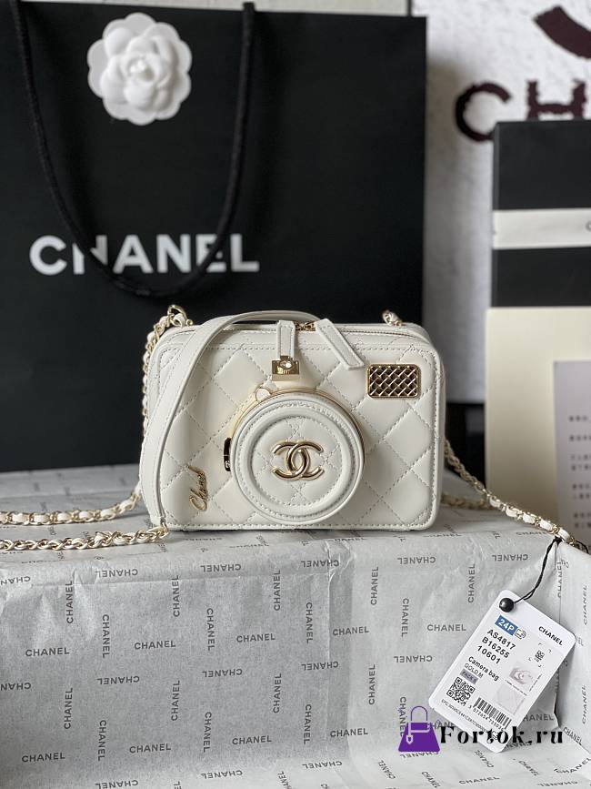 Fortok Chanel 24S Camera Bag White 11.5x16x6cm - 1