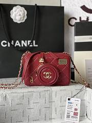 Fortok Chanel 24S Camera Bag Red 11.5x16x6cm - 1