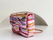 Fortok Chanel Classic Bag Embroidered Satin, Sequins & Gold-Tone Metal Yellow, Purple & Pink 12x20×6cm - 6