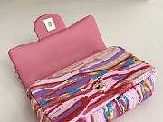 Fortok Chanel Classic Bag Embroidered Satin, Sequins & Gold-Tone Metal Yellow, Purple & Pink 12x20×6cm - 2