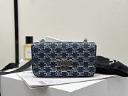 Fortok Celine Chain Shoulder Bag Claude In Denim With Triomphe All-Over 20.5x11.5x4cm - 1