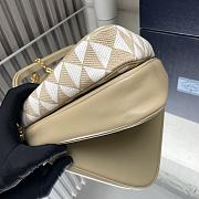 Fortok Prada Symbole Leather Fabric Bag Beige and White 1BC176 26x16x13cm - 2