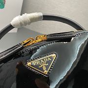 Fortok Prada Black Patent Leather Top-Handle Bag 1BH206 17.5x10.5x4.5cm - 5