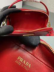 Fortok Prada Red Patent Leather Top-Handle Bag 1BH206 17.5x10.5x4.5cm - 5