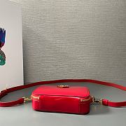 Fortok Prada Red Patent Leather Top-Handle Bag 1BH206 17.5x10.5x4.5cm - 3
