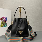 Fortok Prada Black Leather Bucket Bag 1BE018 21×25×15cm - 1