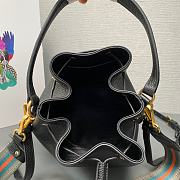 Fortok Prada Black Leather Bucket Bag 1BE018 21×25×15cm - 6