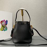 Fortok Prada Black Leather Bucket Bag 1BE018 21×25×15cm - 3