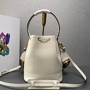 Fortok Prada White Leather Bucket Bag 1BE018 21×25×15cm - 4