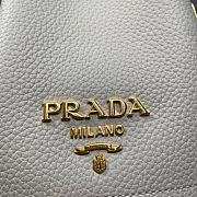 Fortok Prada White Leather Bucket Bag 1BE018 21×25×15cm - 5